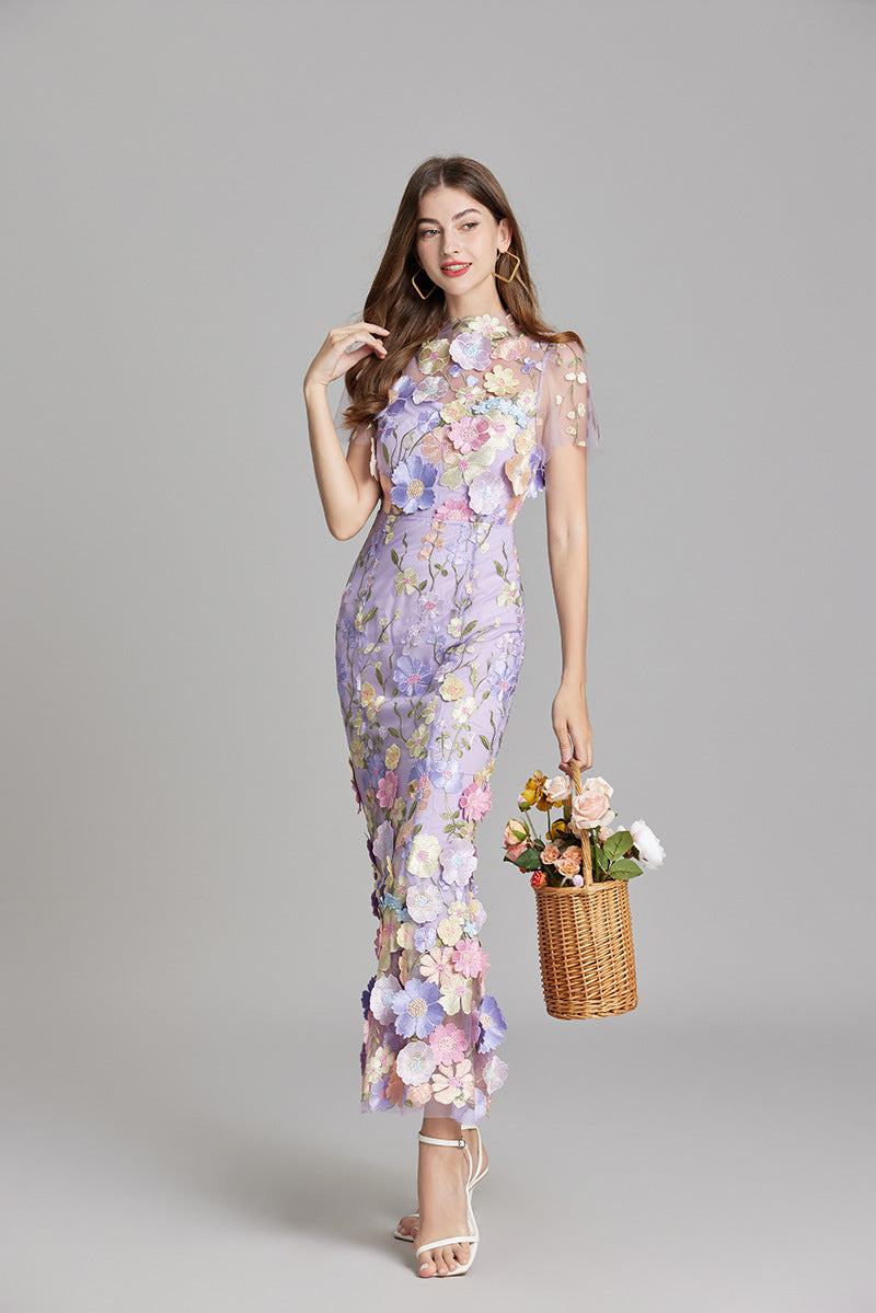 Evening Gown Mermaid Floral Appliqué for Women