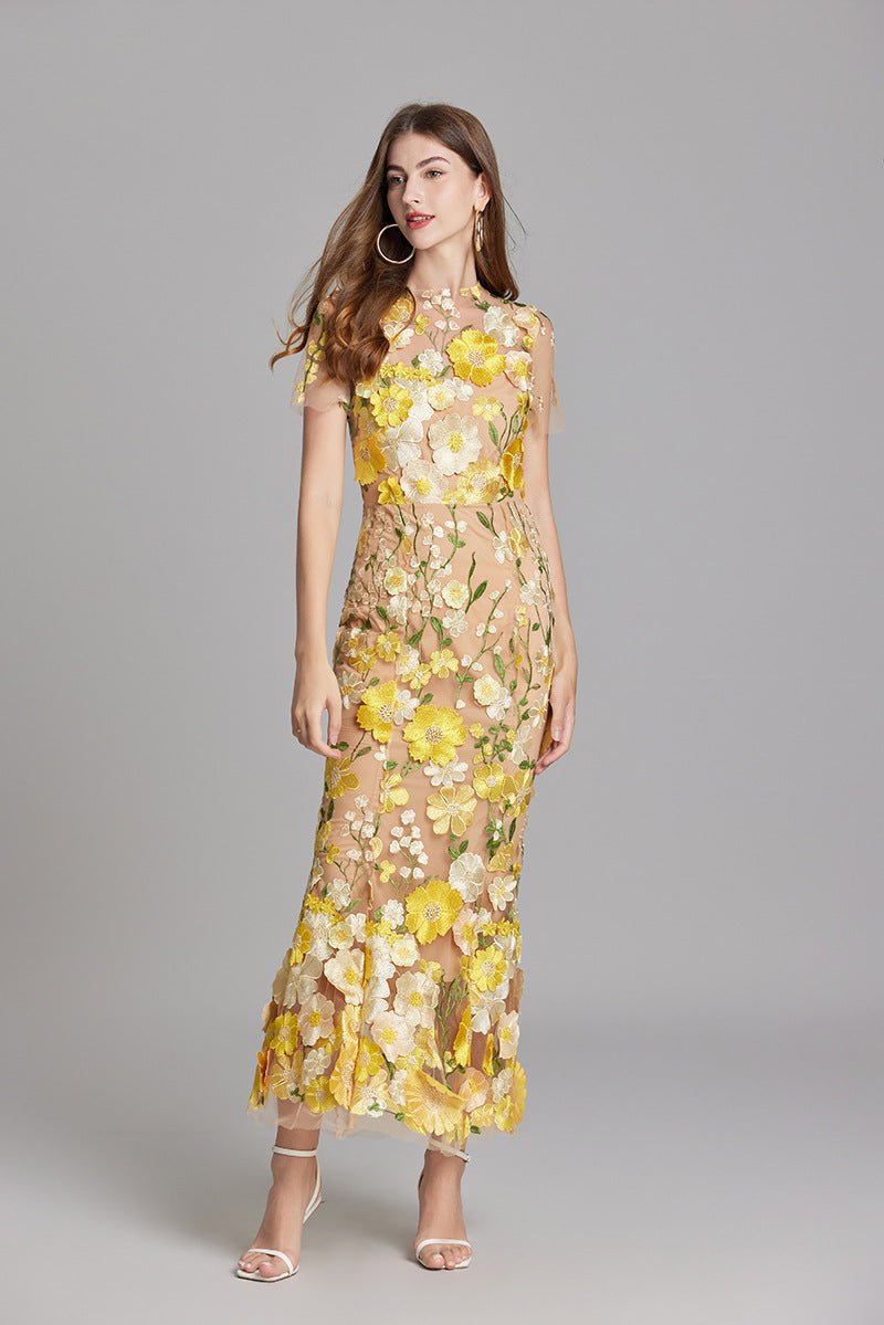 Evening Gown Mermaid Floral Appliqué for Women