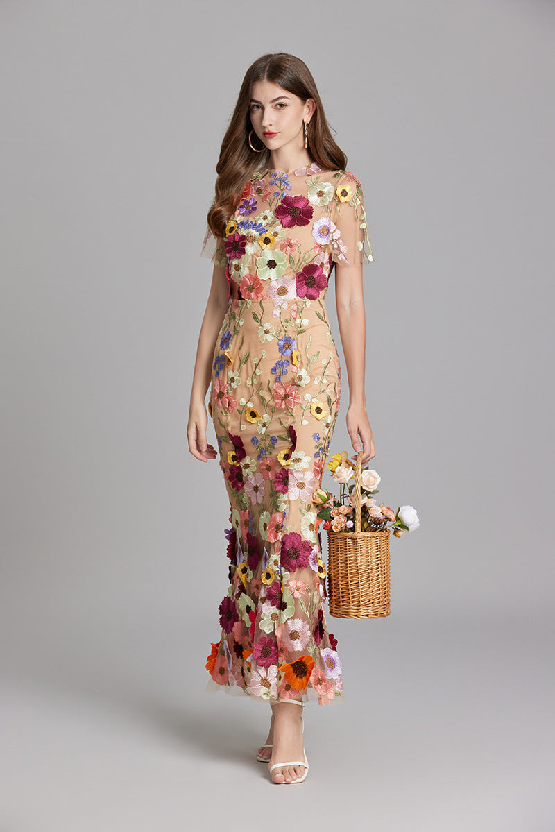 Evening Gown Mermaid Floral Appliqué for Women