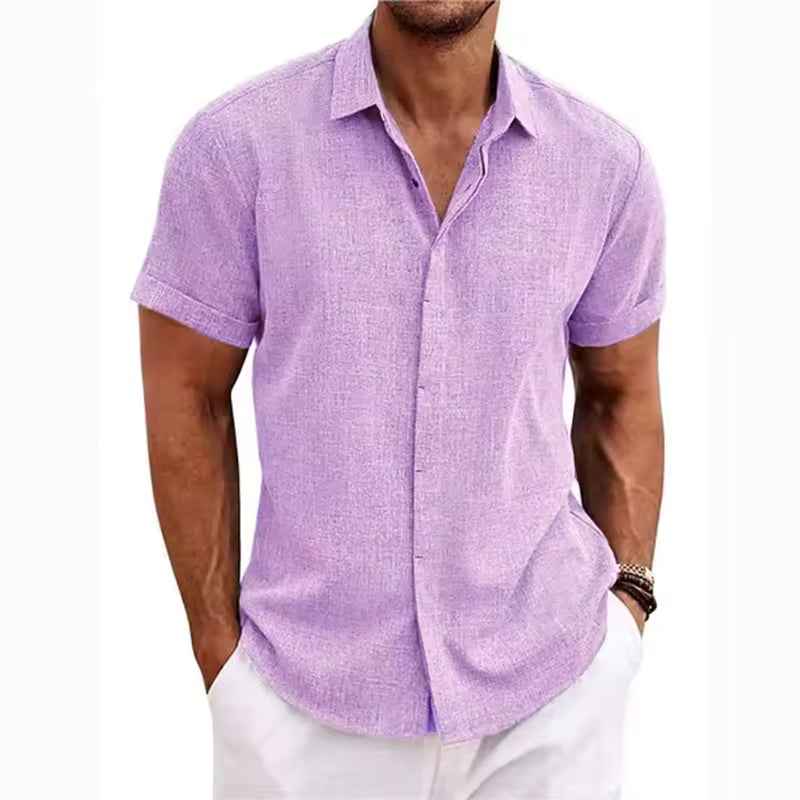 Short-Sleeve Button-Up Shirt for Men