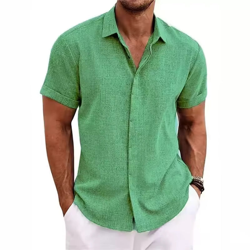 Short-Sleeve Button-Up Shirt for Men