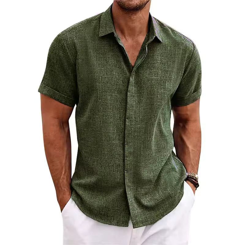 Short-Sleeve Button-Up Shirt for Men