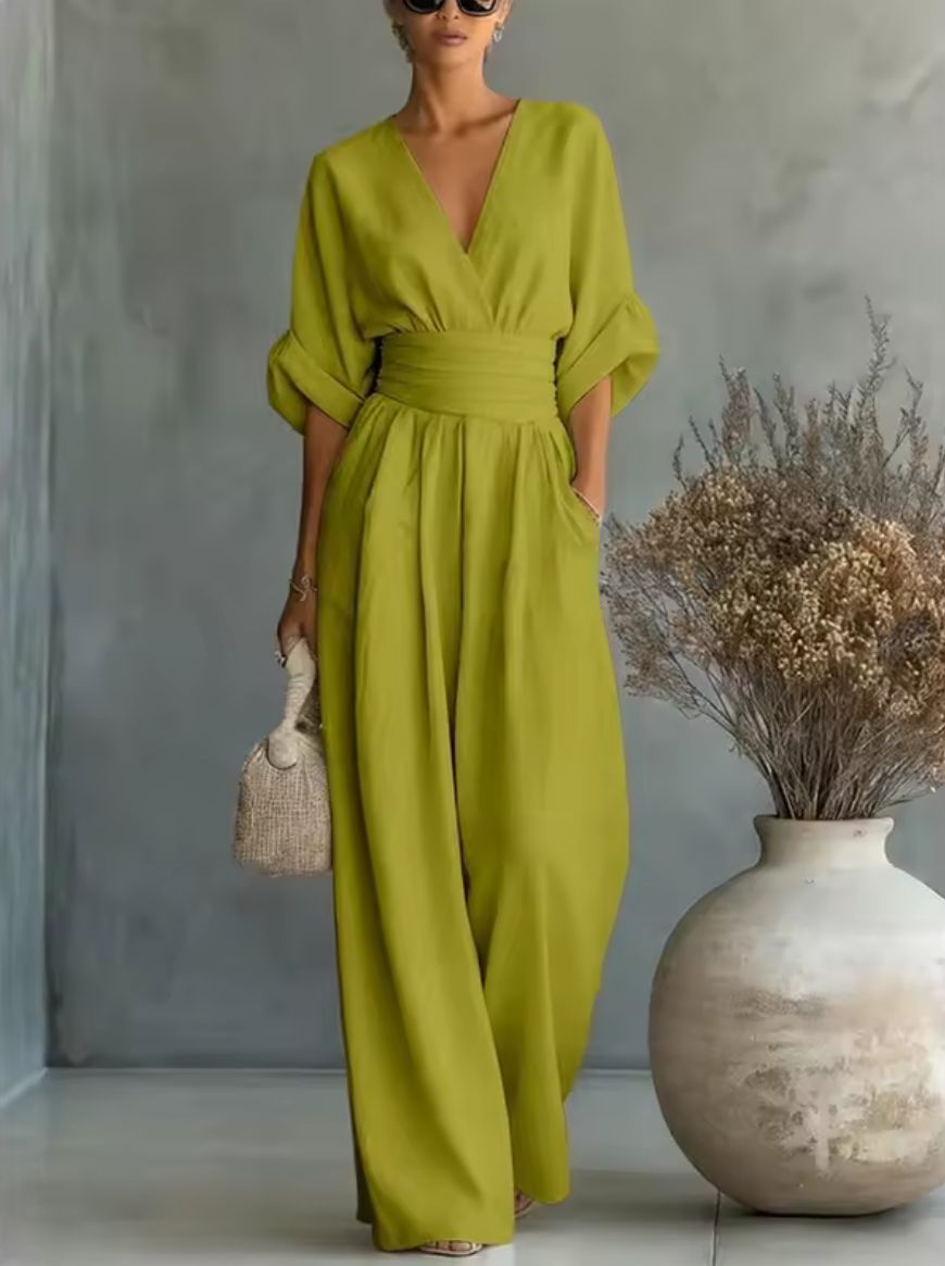 Jumpsuit V-Neck Wide-Leg for Women