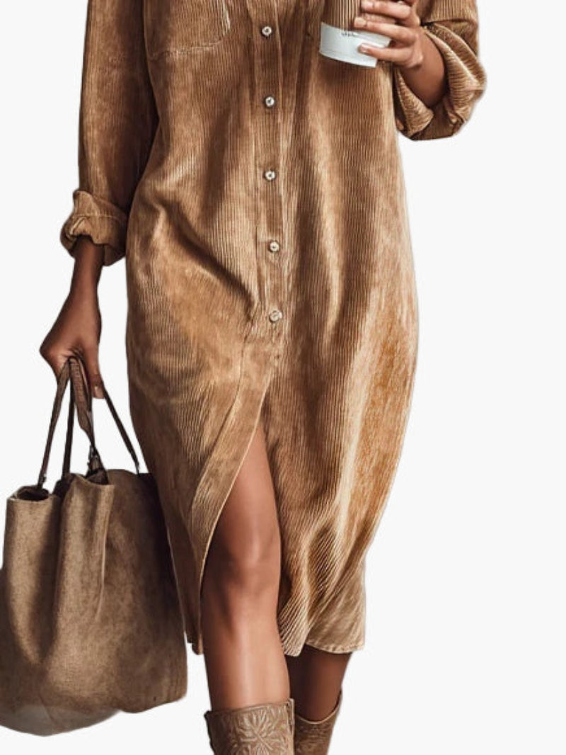Shirt Dress Corduroy Loose Fit for Women | Perfect for Everyday Wear