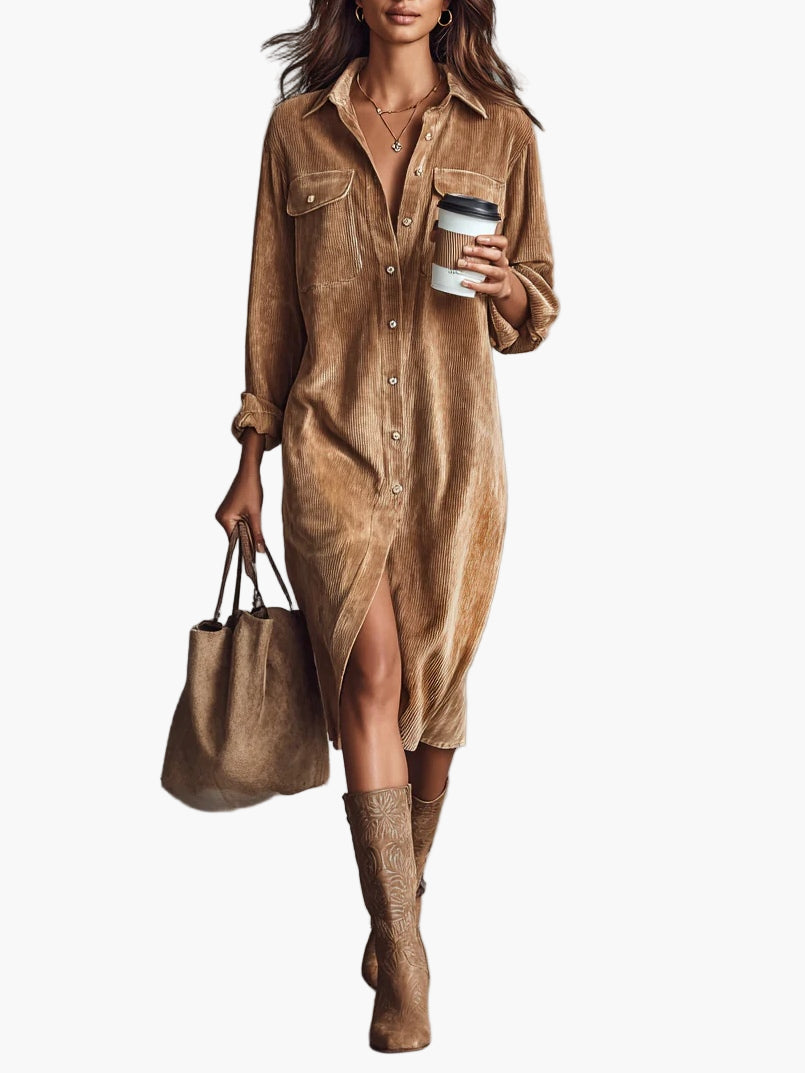 Shirt Dress Corduroy Loose Fit for Women | Perfect for Everyday Wear