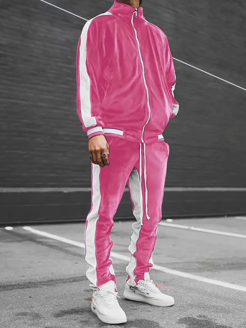Tracksuit Zip-Up Jacket and Pants Set for Men | Perfect for Everyday Wear