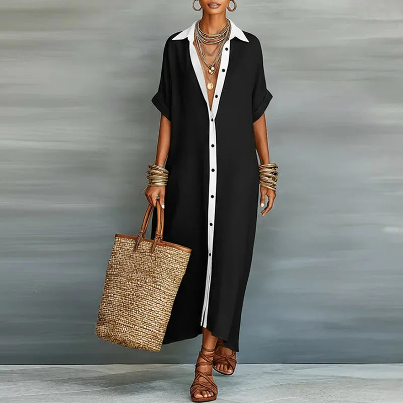 Shirt Dress Button Front Maxi for Women