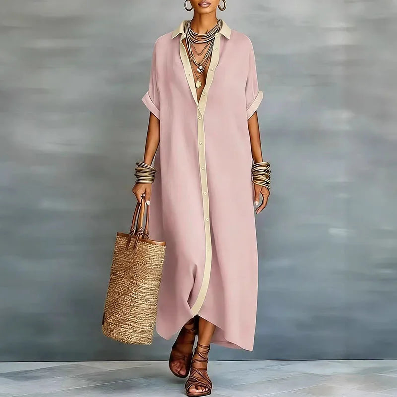 Shirt Dress Button Front Maxi for Women