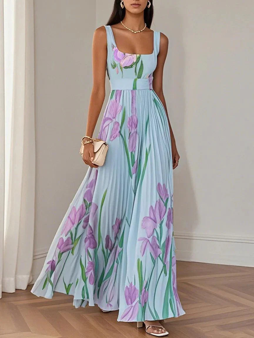 Maxi Dress Pleated Floral for Women