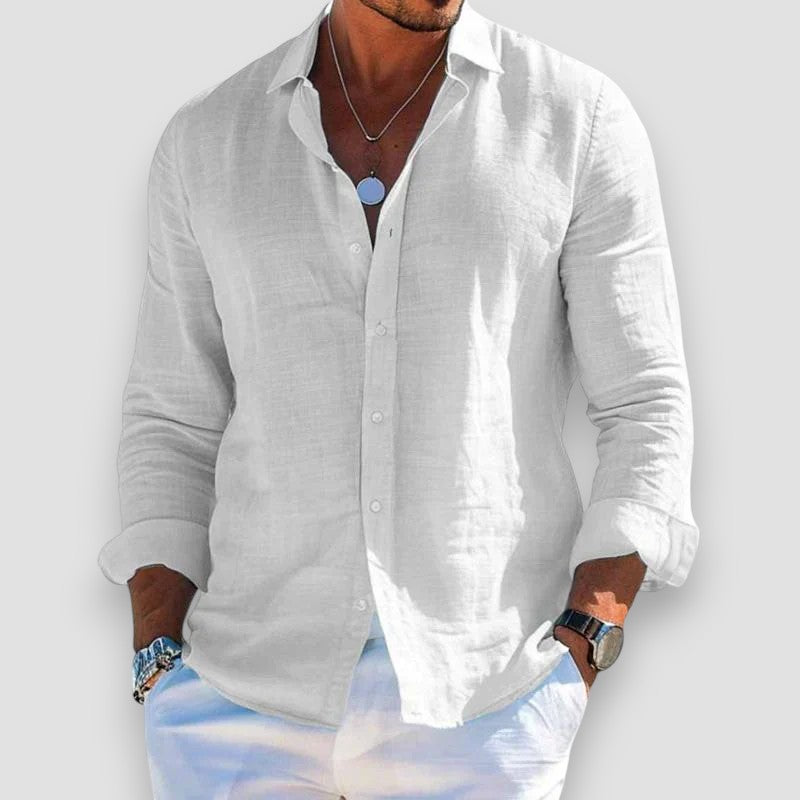Button-Down Shirt Long Sleeve Loose Fit for Men