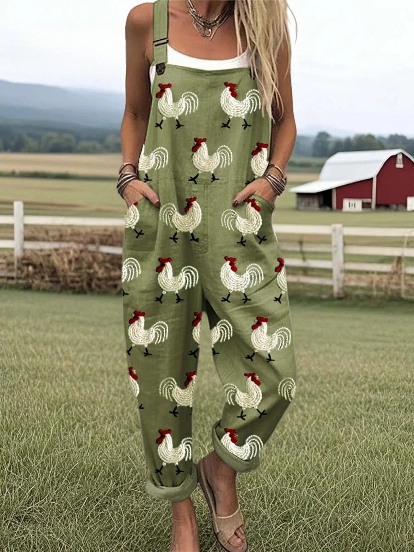 Jumpsuit Rooster Print for Women