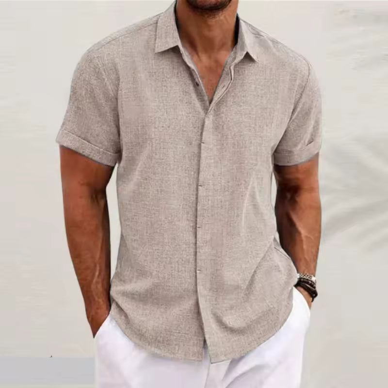 Short-Sleeve Button-Up Shirt for Men