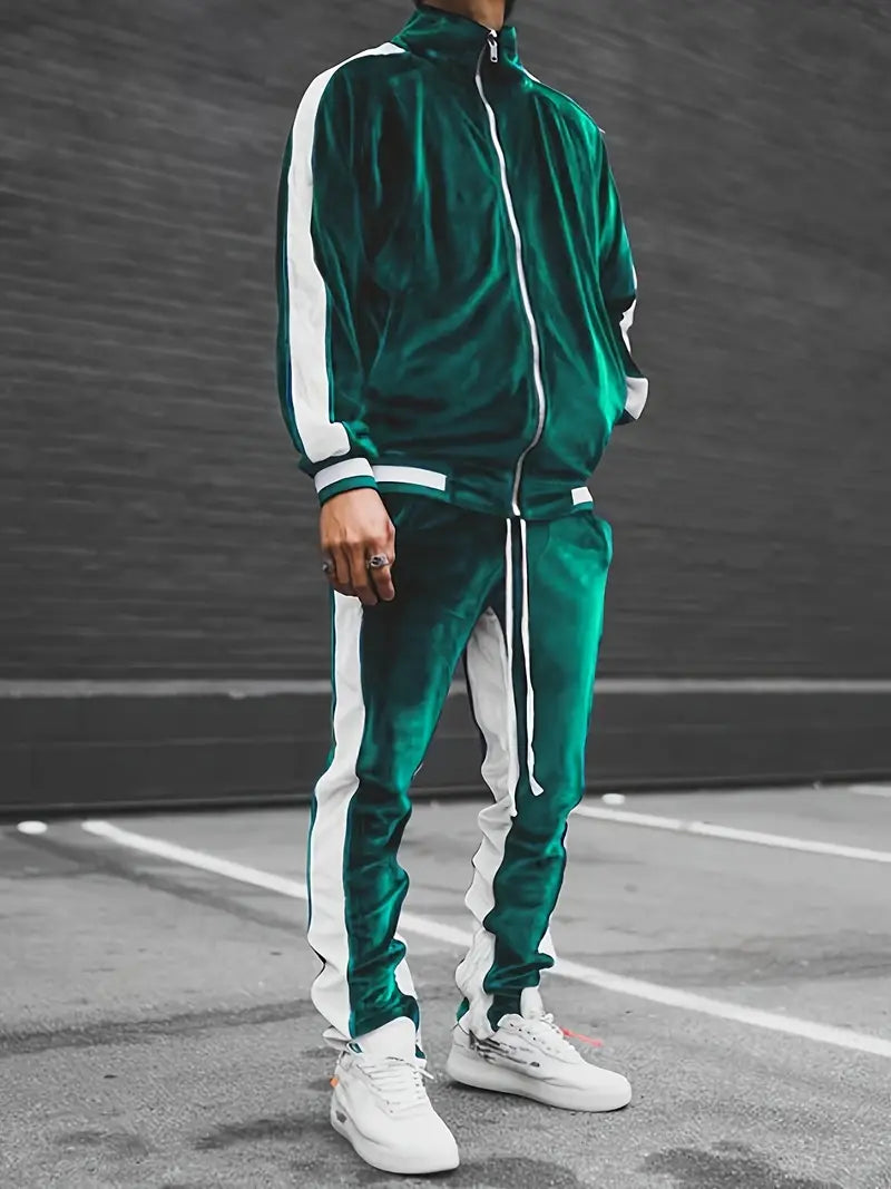 Tracksuit Zip-Up Jacket and Pants Set for Men | Perfect for Everyday Wear