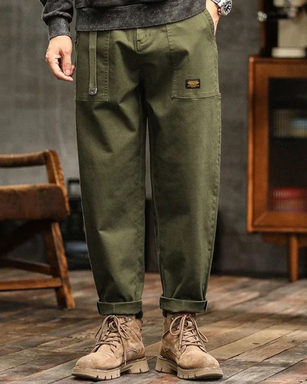 Cargo Pants Straight Fit Mid-Waist for Men | Perfect for Everyday Wear