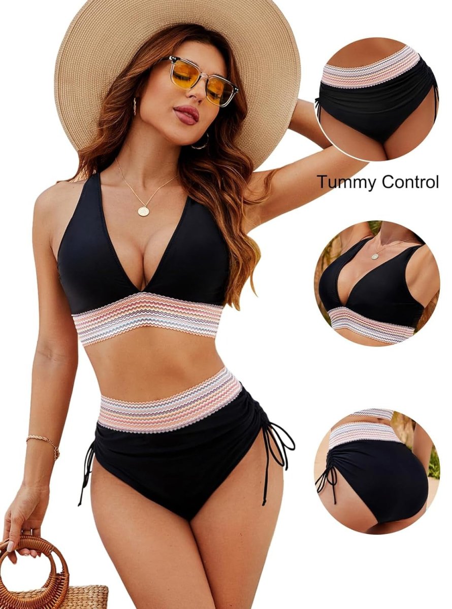 Two-Piece Bikini High-Waisted V-Neck for Women | Perfect for Summer