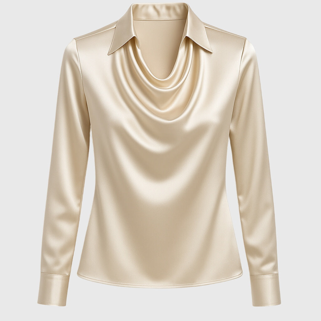 Blouse Cowl Neck Satin for Women