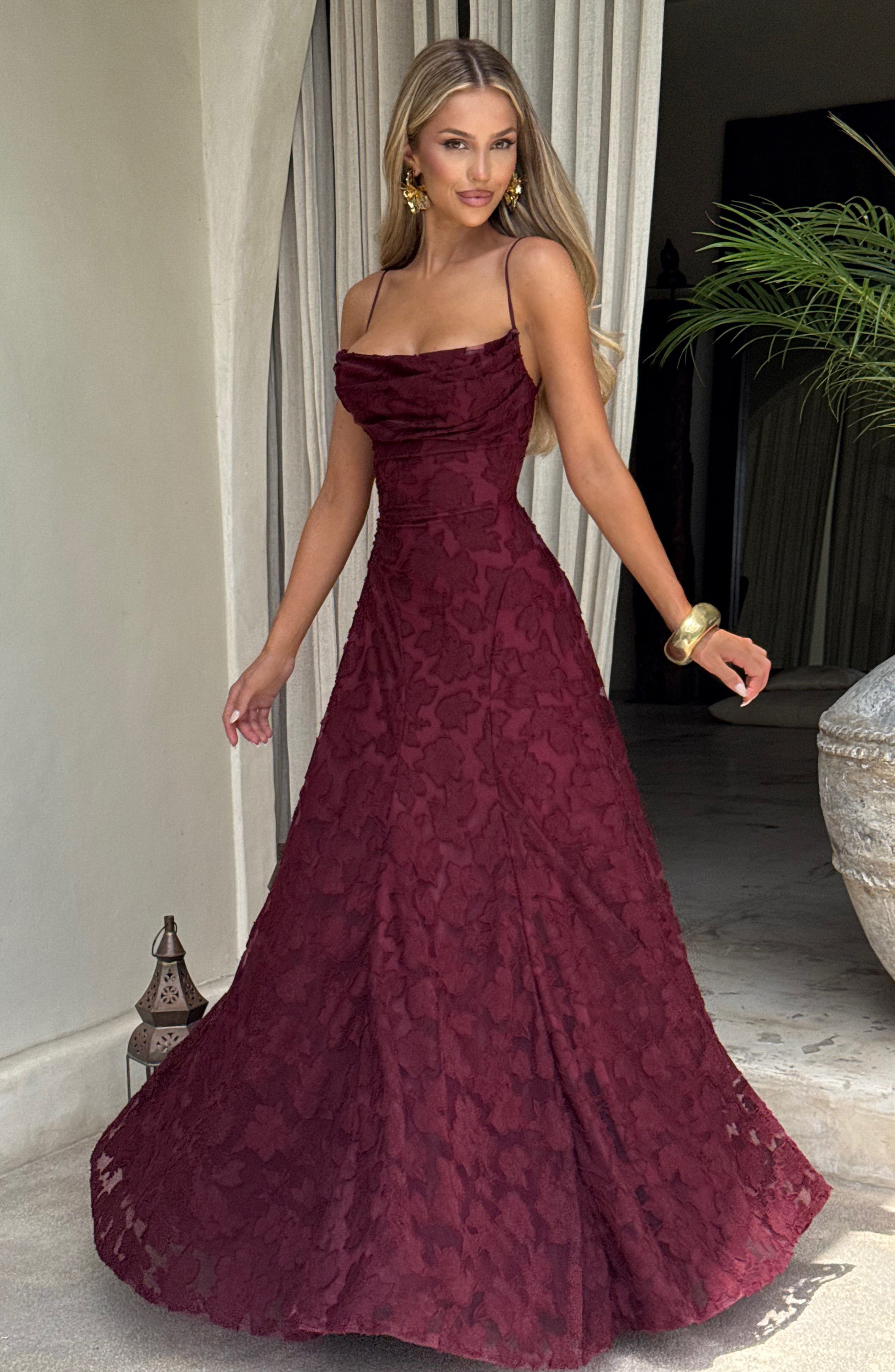 Maxi Dress Draped Neckline for Women | Perfect for Going Out