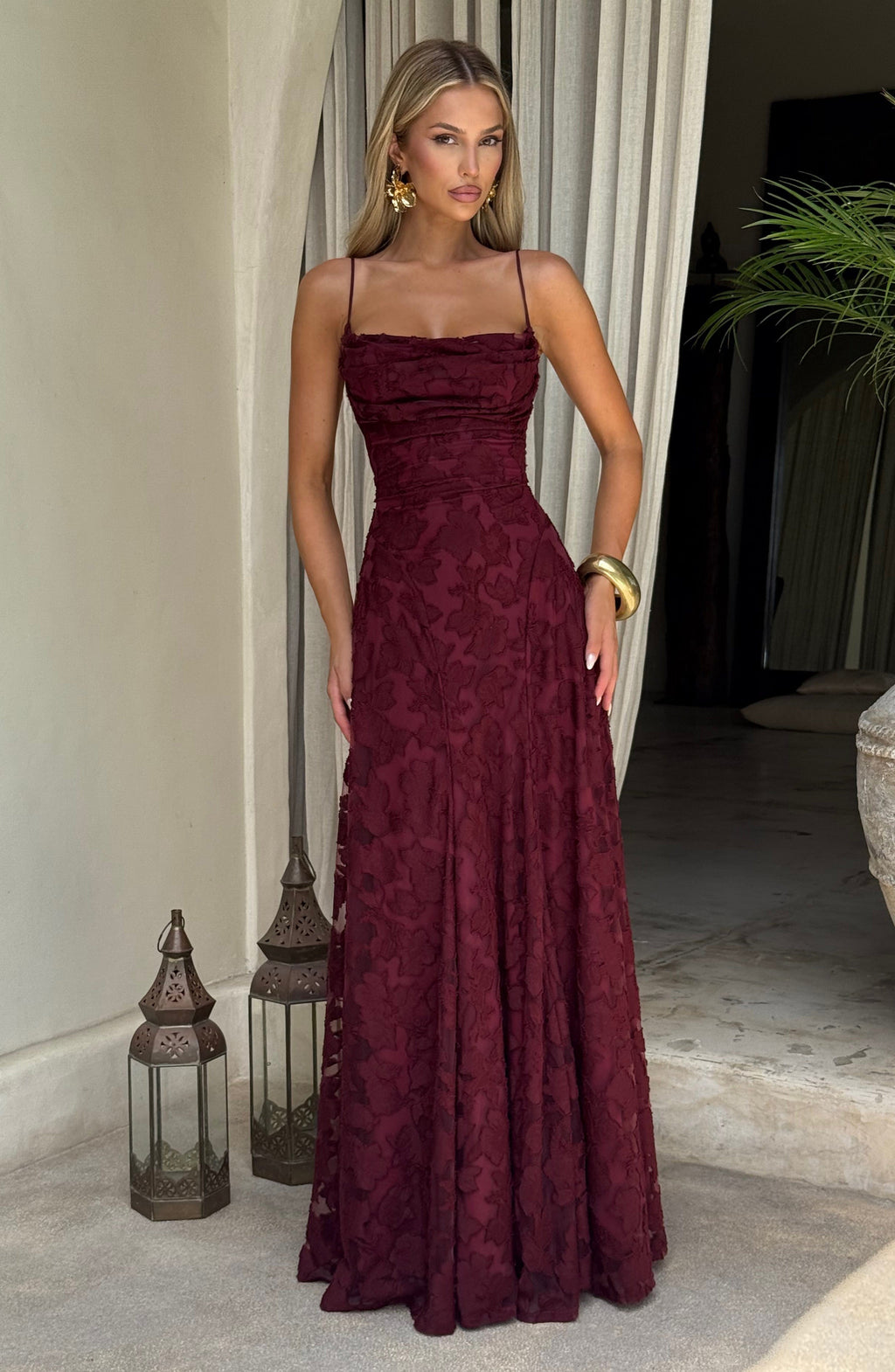 Maxi Dress Draped Neckline for Women | Perfect for Going Out