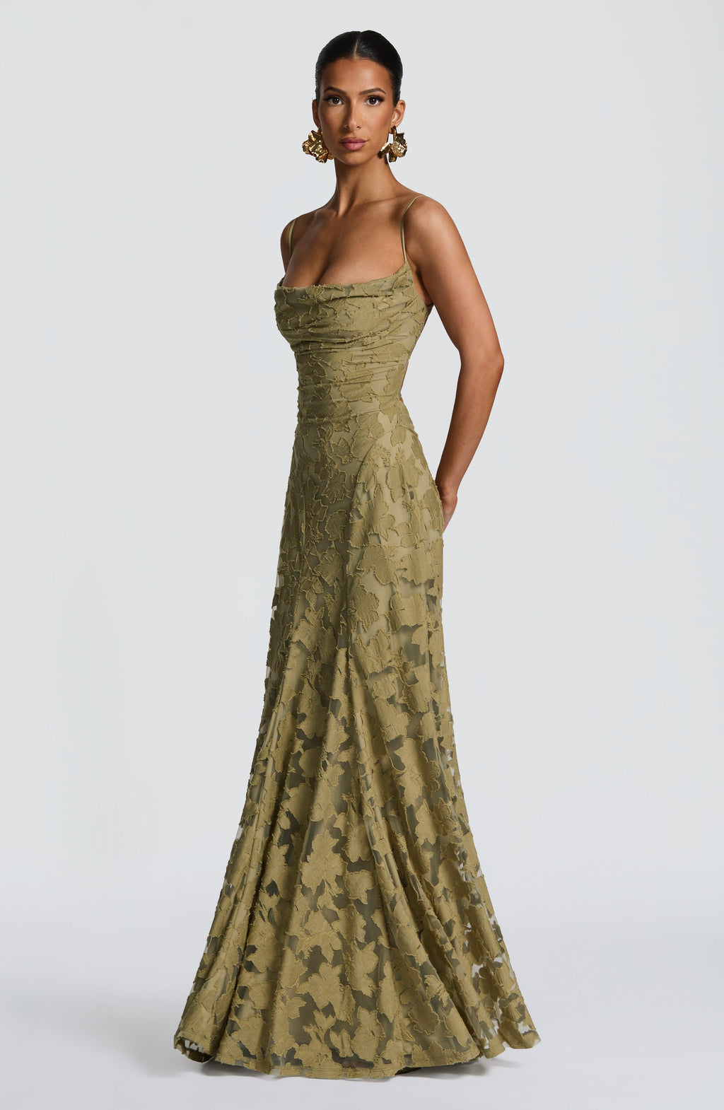 Maxi Dress Draped Neckline for Women | Perfect for Going Out