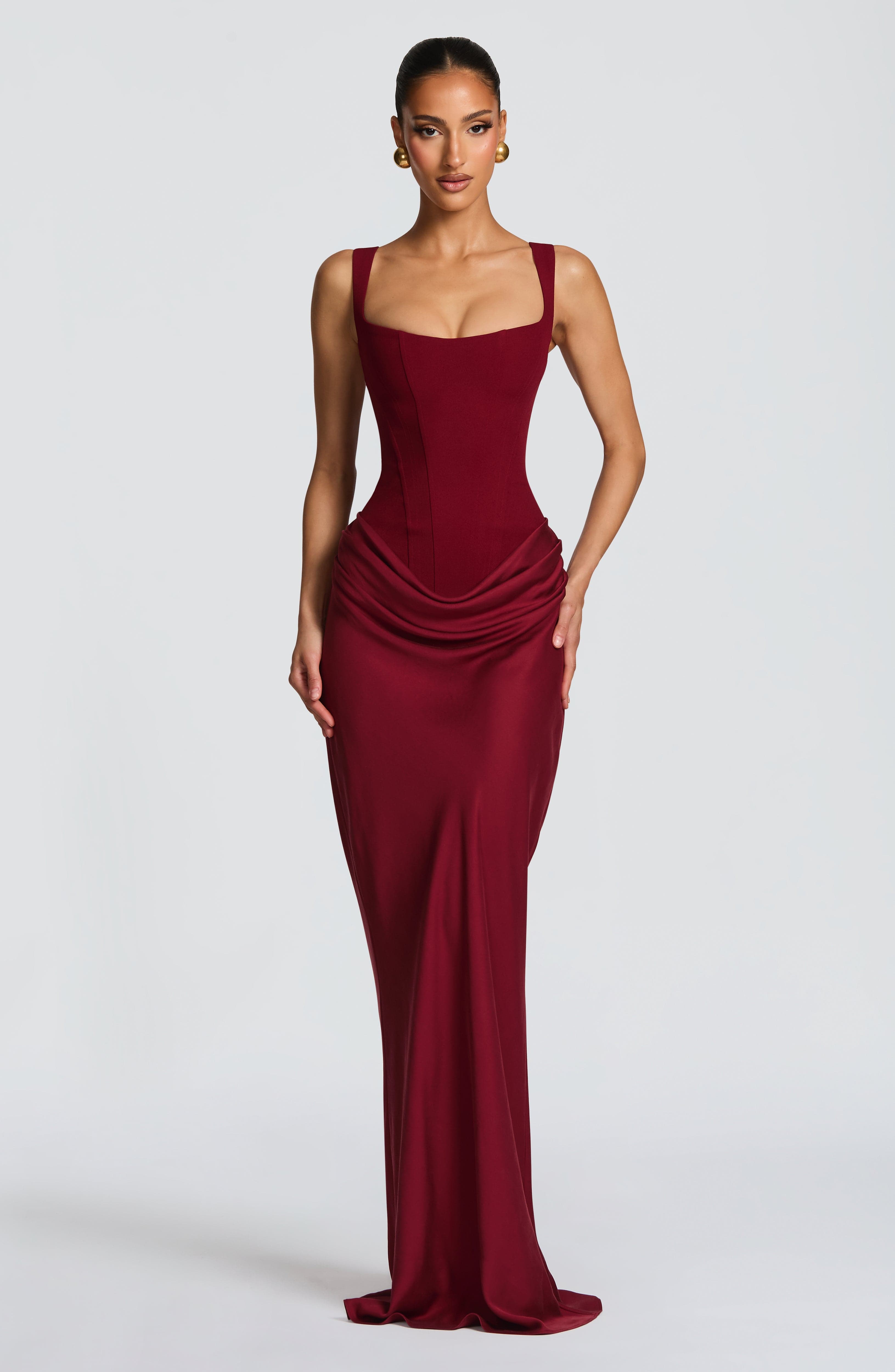 Maxi Dress Corset-Style Wide Straps for Women | Perfect for Evening Wear