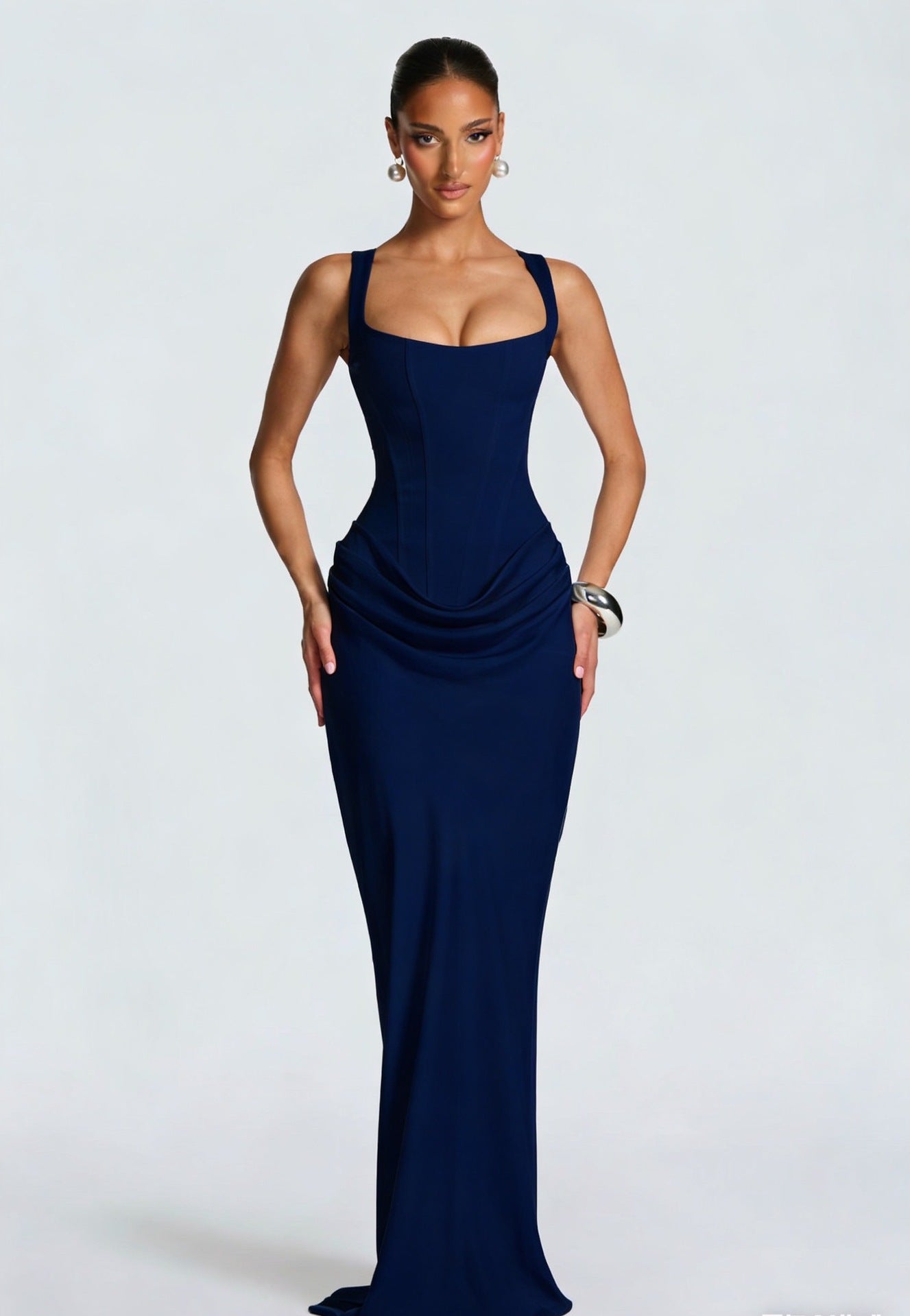 Maxi Dress Corset-Style Wide Straps for Women | Perfect for Evening Wear
