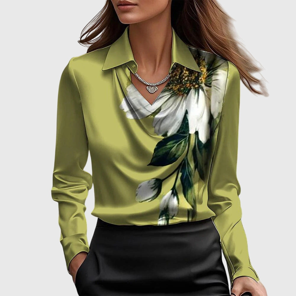 Blouse Cowl Neck Satin for Women