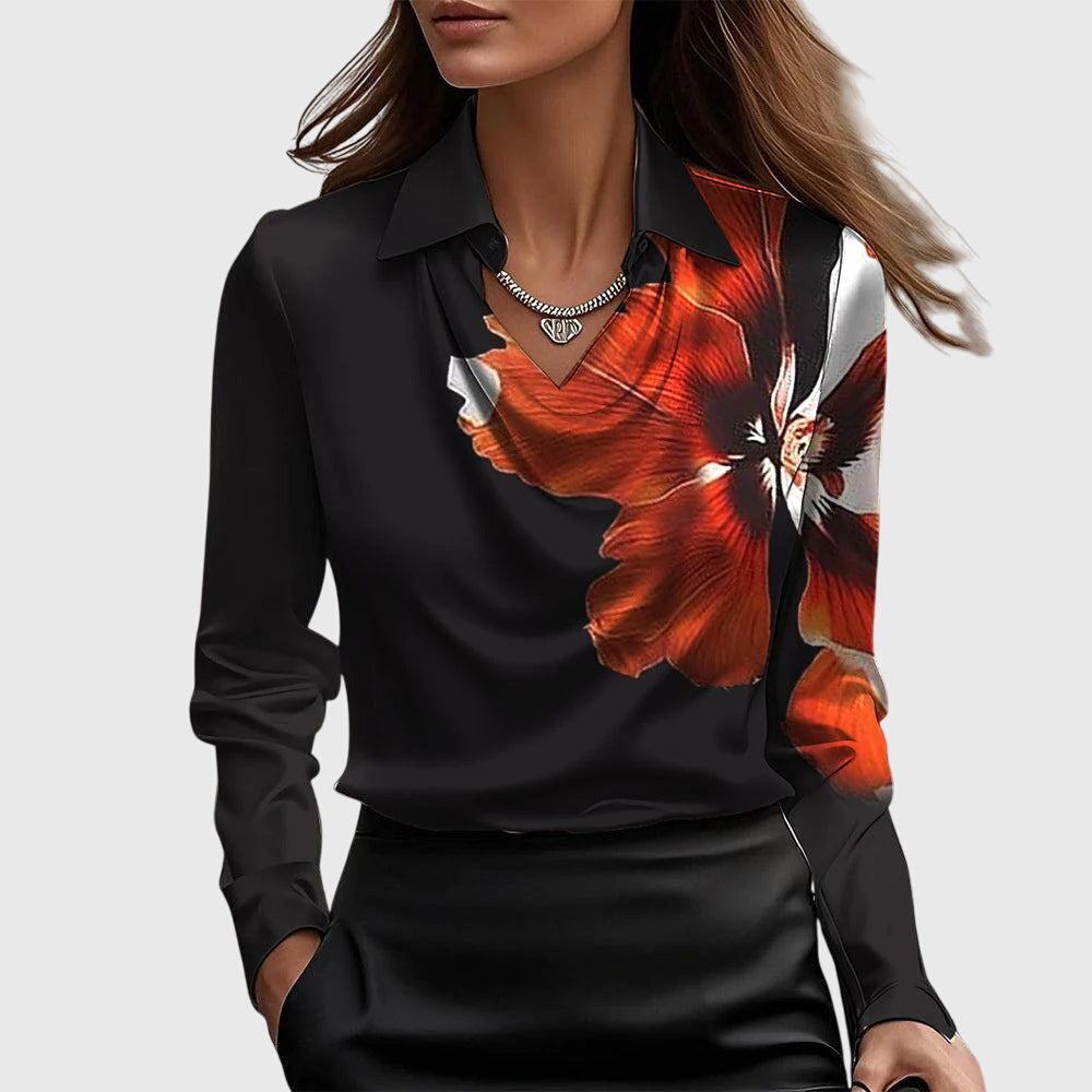 Blouse Cowl Neck Satin for Women