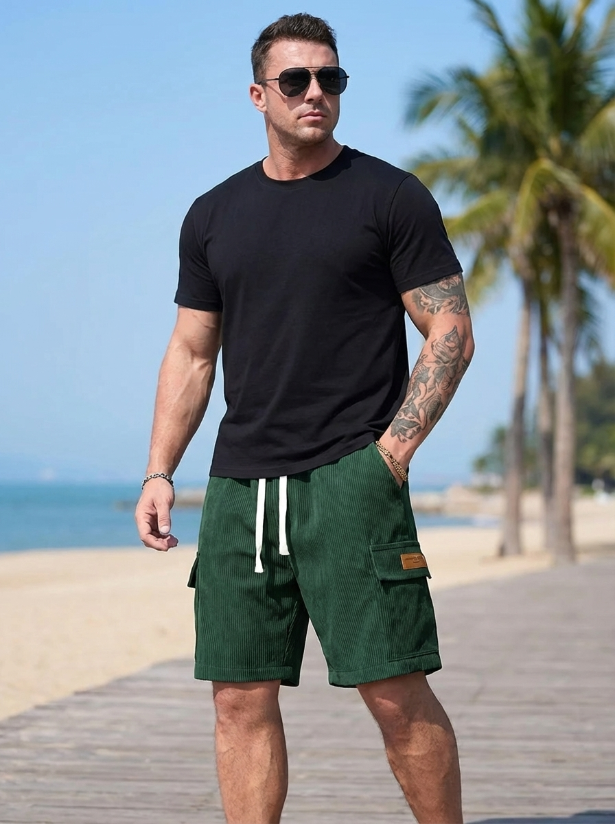 Corduroy Shorts with Cargo Pockets for Men | Perfect for Everyday Wear