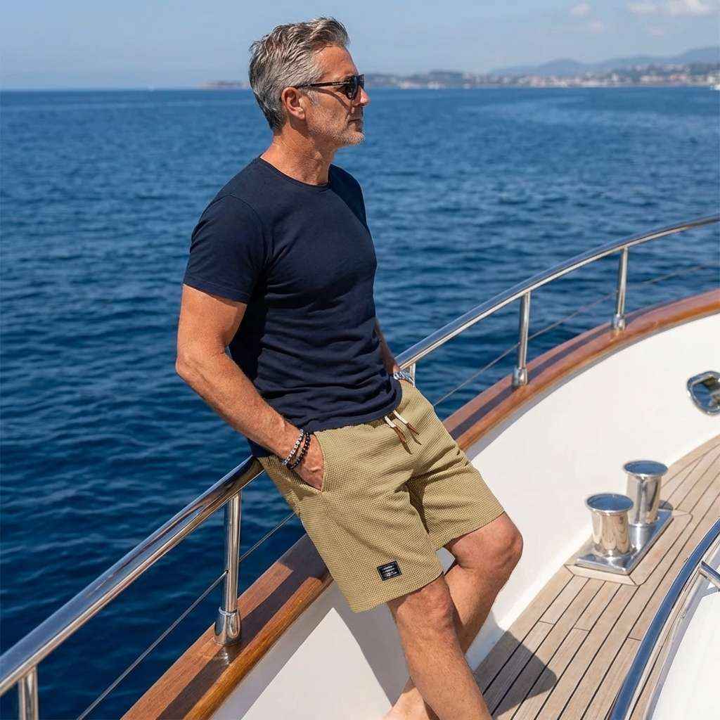 Shorts Waffle-Knit Relaxed Fit for Men | Perfect for Everyday Wear