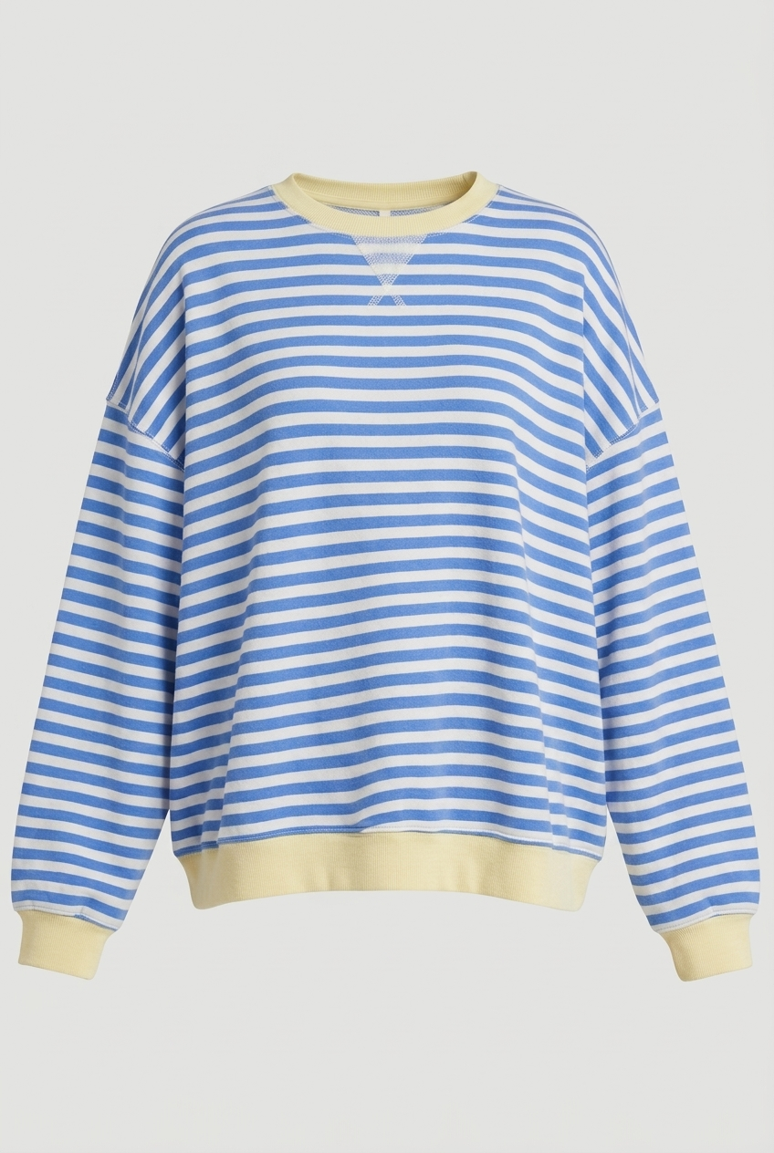 Pullover Sweatshirt Striped Design for Women