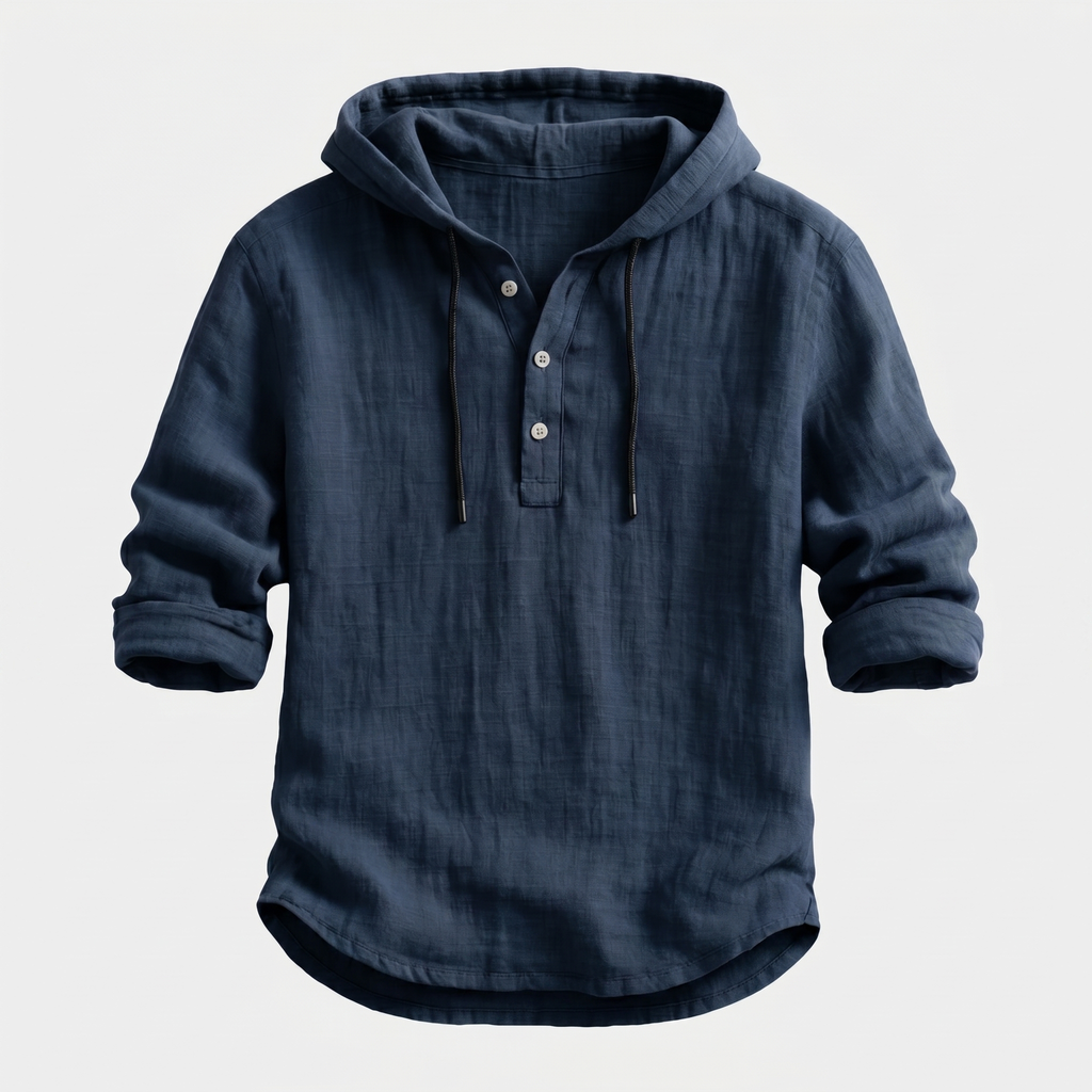 Hooded Shirt Linen Blend for Men