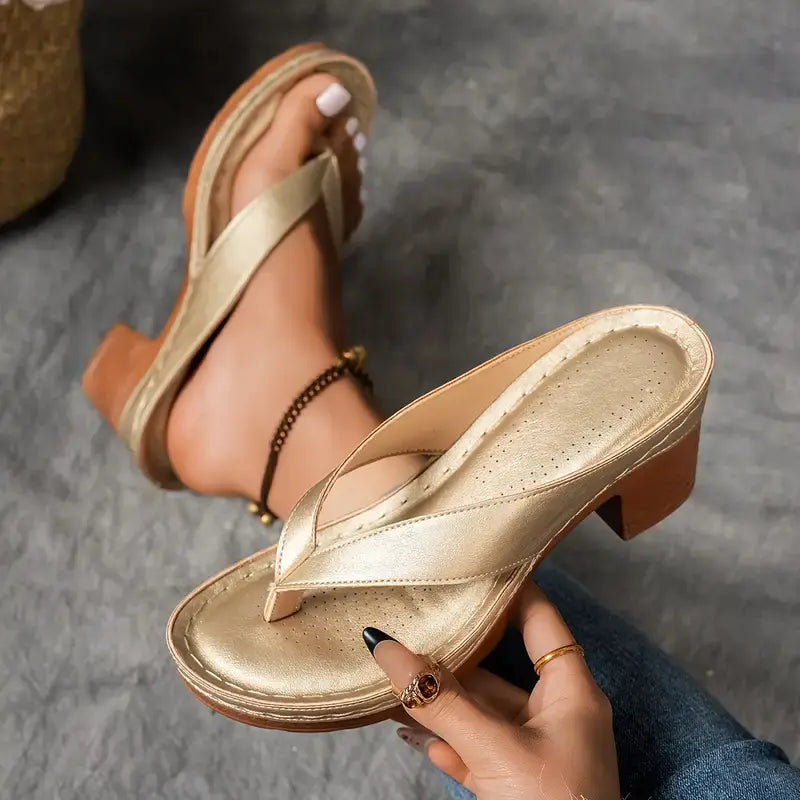 Sandals Open-Toed Block Heel for Women
