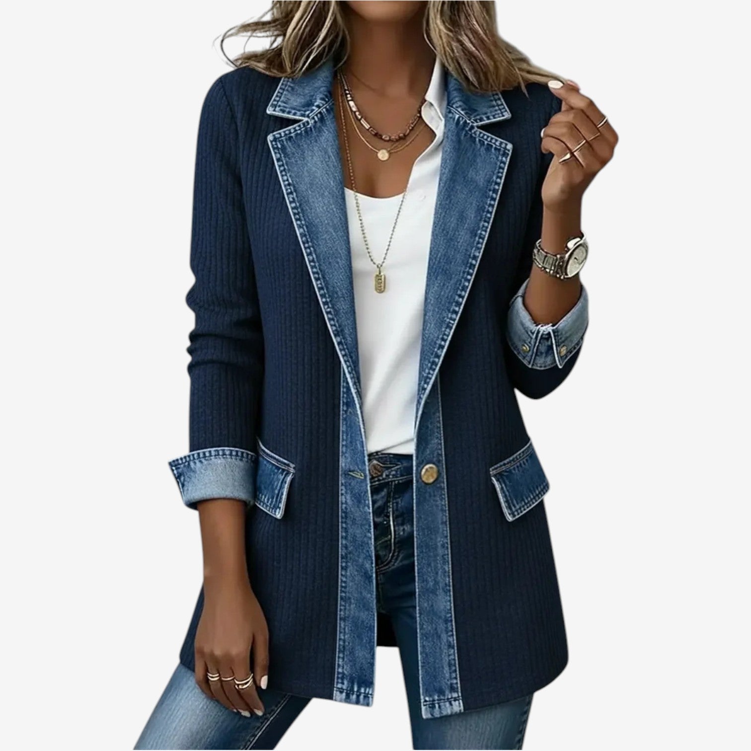 Jacket Denim Splicing for Women
