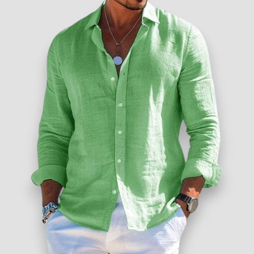 Button-Down Shirt Long Sleeve Loose Fit for Men