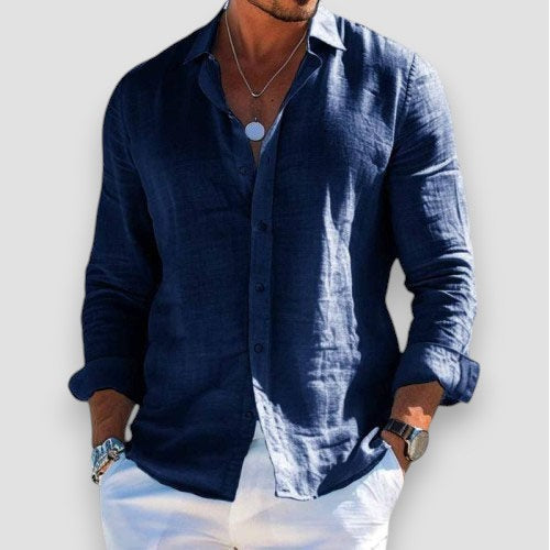 Button-Down Shirt Long Sleeve Loose Fit for Men