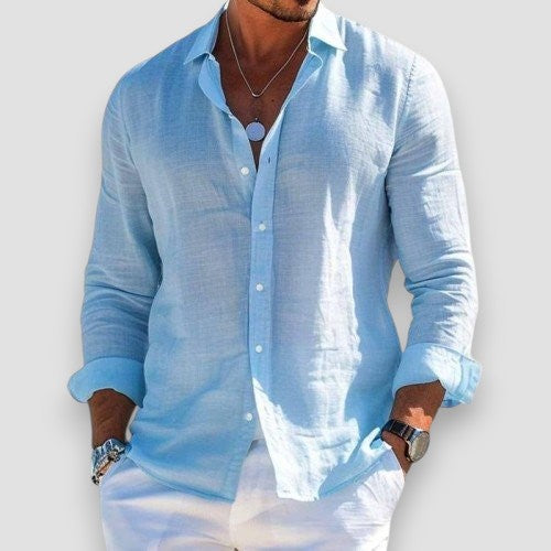 Button-Down Shirt Long Sleeve Loose Fit for Men