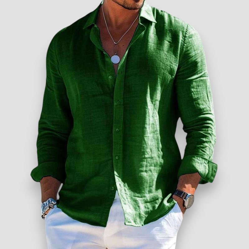 Button-Down Shirt Long Sleeve Loose Fit for Men