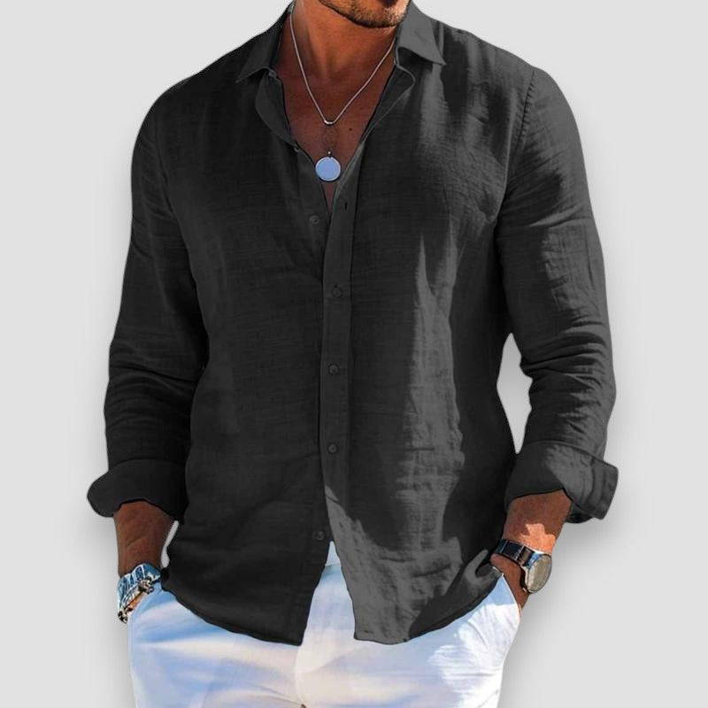 Button-Down Shirt Long Sleeve Loose Fit for Men