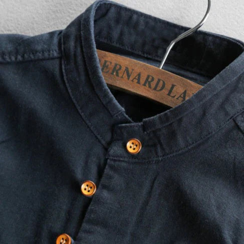 Linen Shirt Stand Collar Slim Fit for Men | Perfect for Everyday Wear