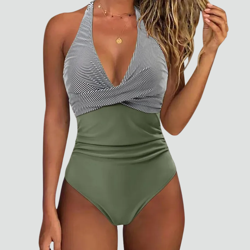 One-Piece Swimsuit V-Neck for Women | Perfect for Swimming