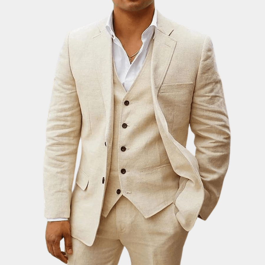 Linen Suit Tailored Fit for Men | Perfect for Weddings