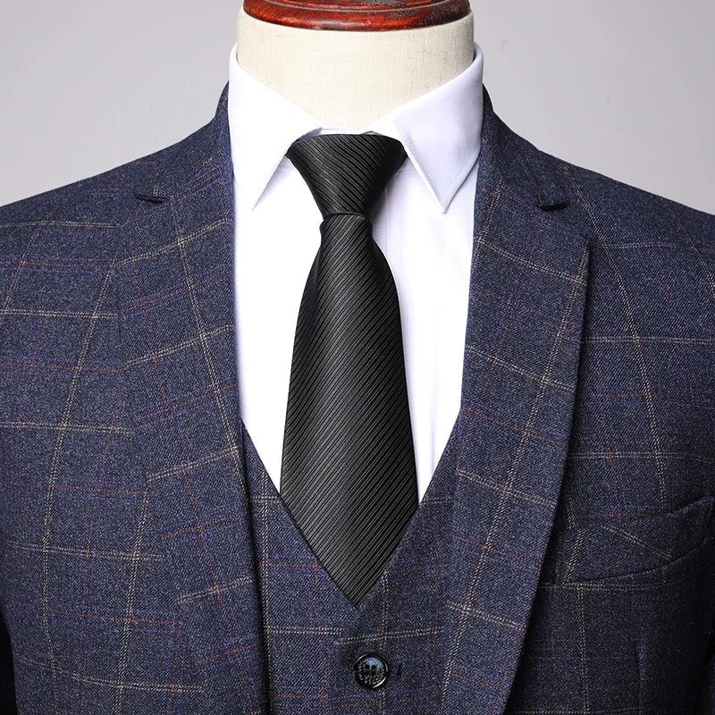 Suit Three-Piece Plaid for Men