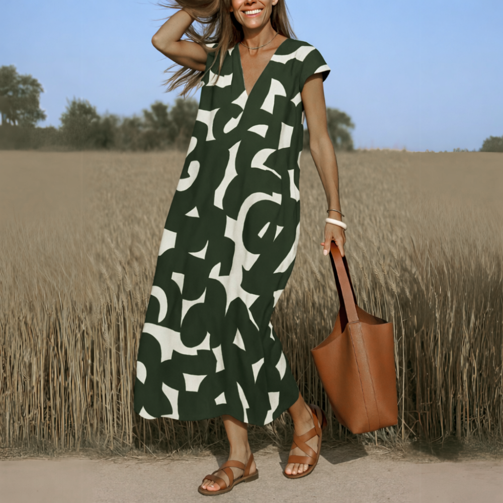 Maxi Dress V-Neck Loose Fit for Women | Perfect for Summer