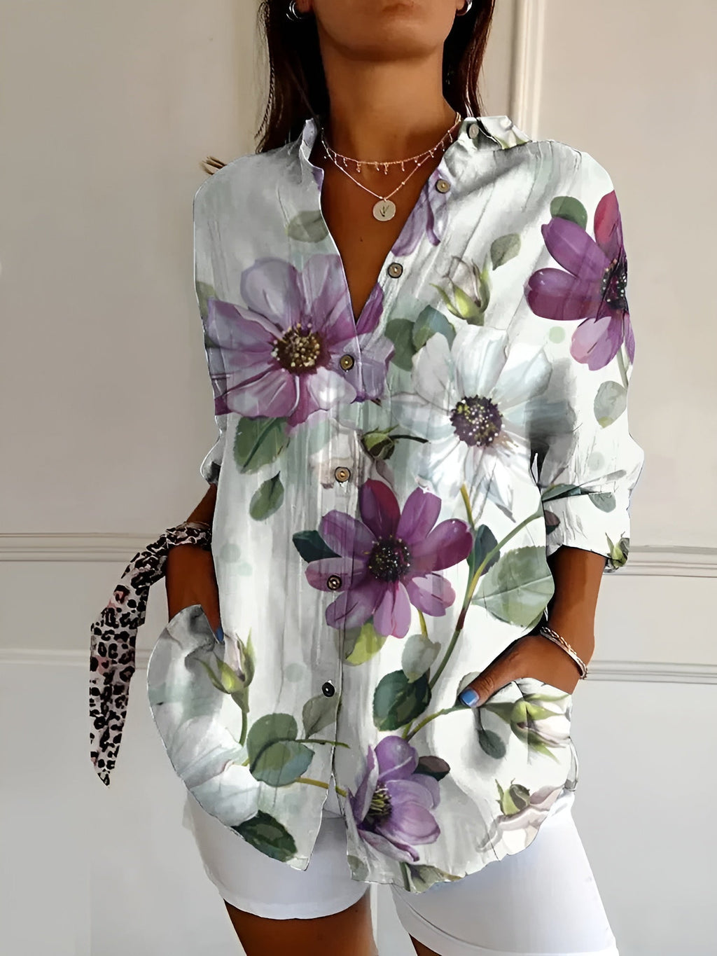 Button-Up Shirt Floral Print for Women | Perfect for Everyday Wear