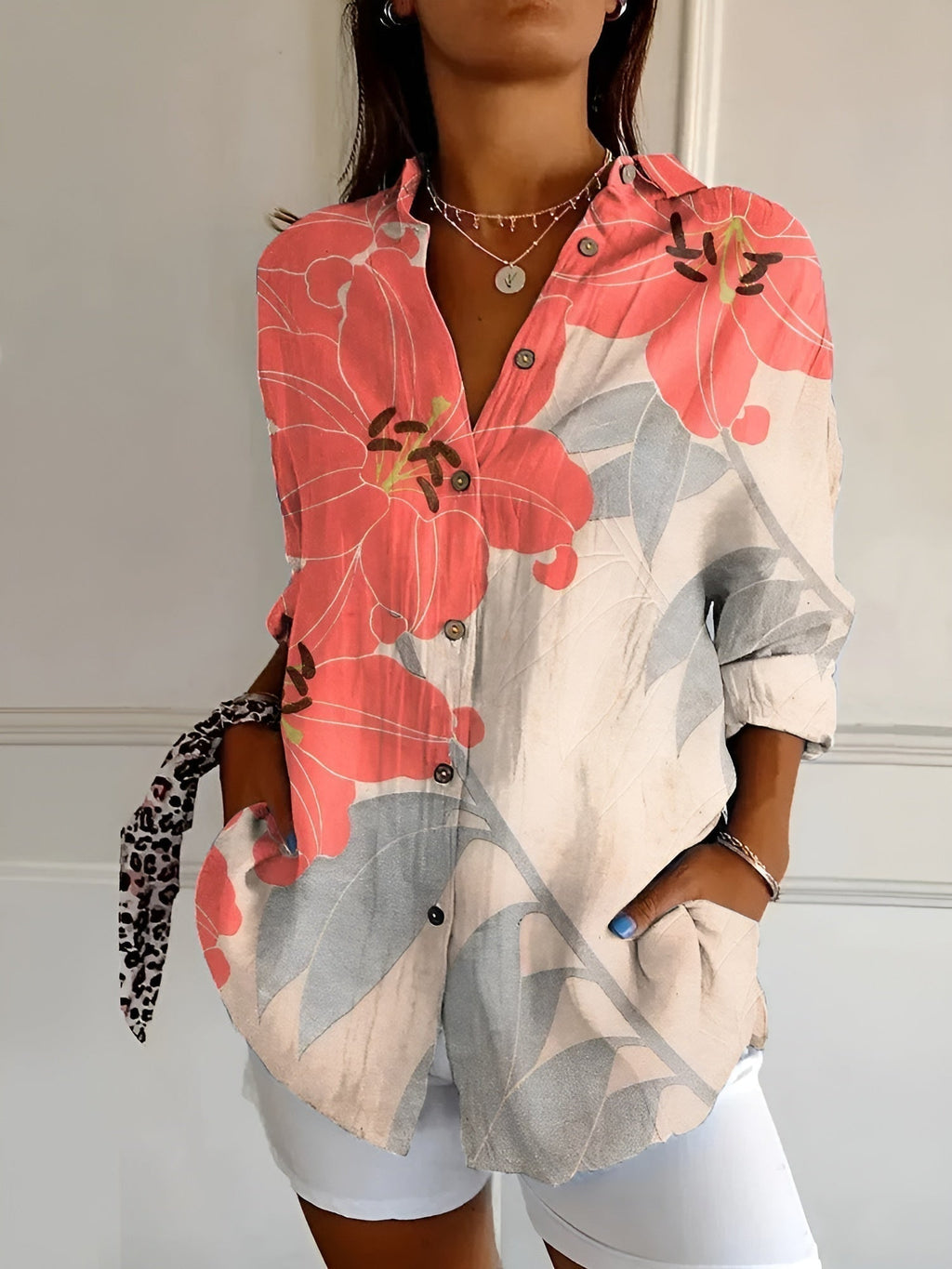 Button-Up Shirt Floral Print for Women | Perfect for Everyday Wear