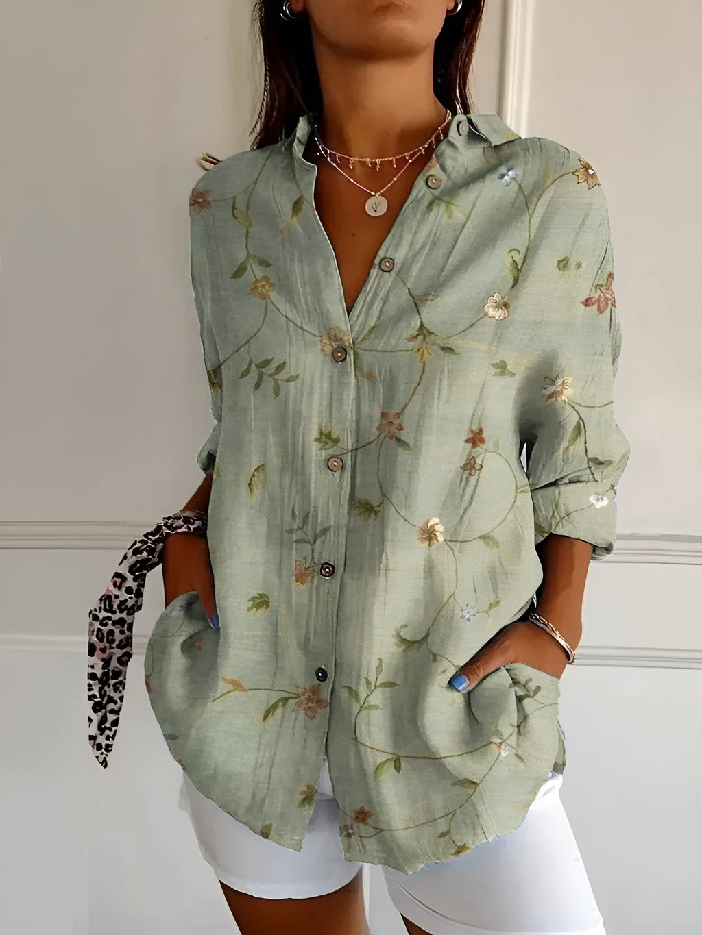 Button-Up Shirt Floral Print for Women | Perfect for Everyday Wear