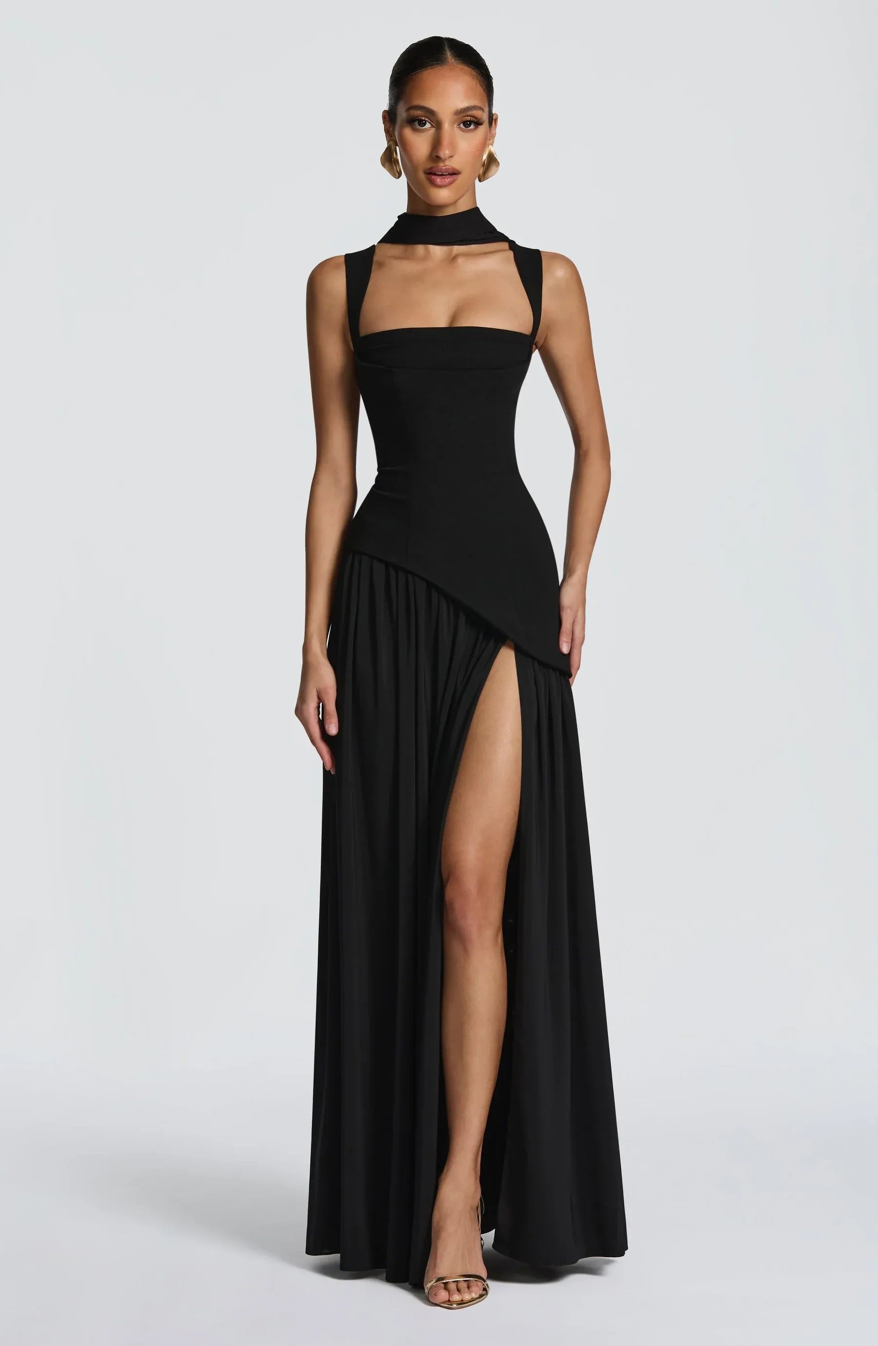 Maxi Dress Sleeveless Fitted-Waist for Women