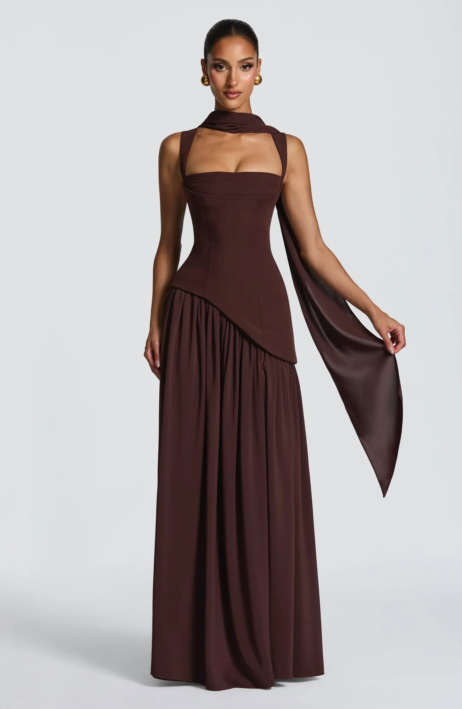 Maxi Dress Sleeveless Fitted-Waist for Women