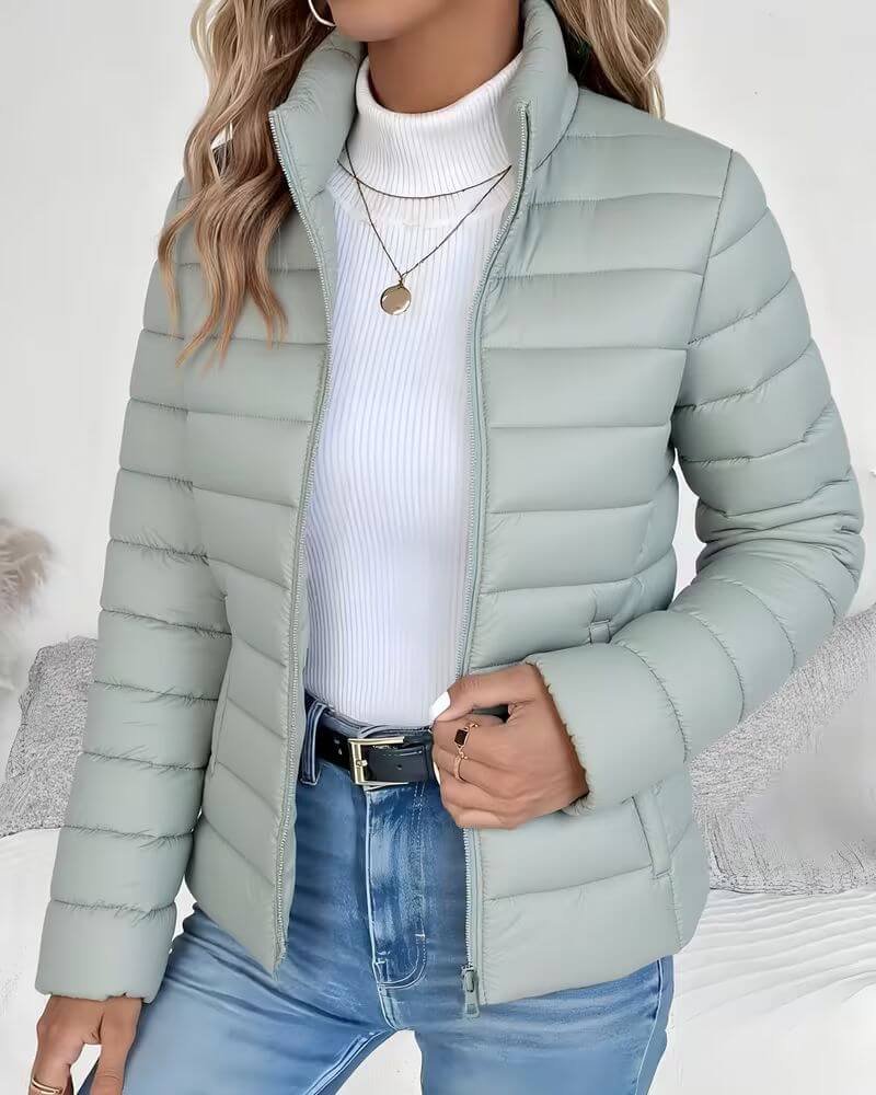 Puffer Jacket Stand Collar Lightweight for Women