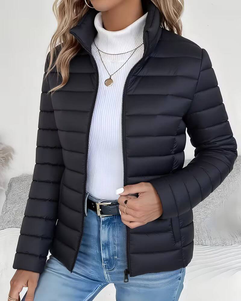 Puffer Jacket Stand Collar Lightweight for Women